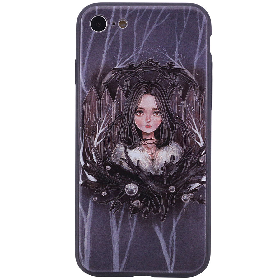 

TPU+PC чехол YCT картина для Apple iPhone SE (2020) Девочка готическая (76743)