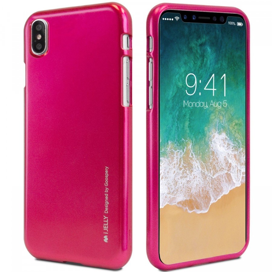 

TPU чехол Mercury iJelly Metal series для Apple iPhone X (5.8") / XS (5.8") Малиновый (67109)