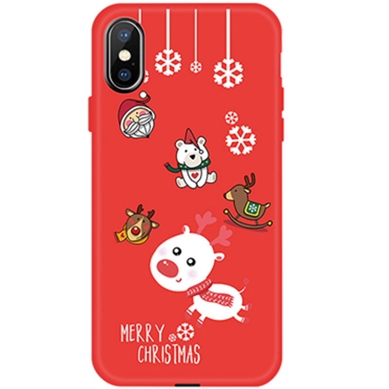 

Пластиковая накладка Merry Christmas для Apple iPhone X (5.8") Олень / Снежинки (92494)