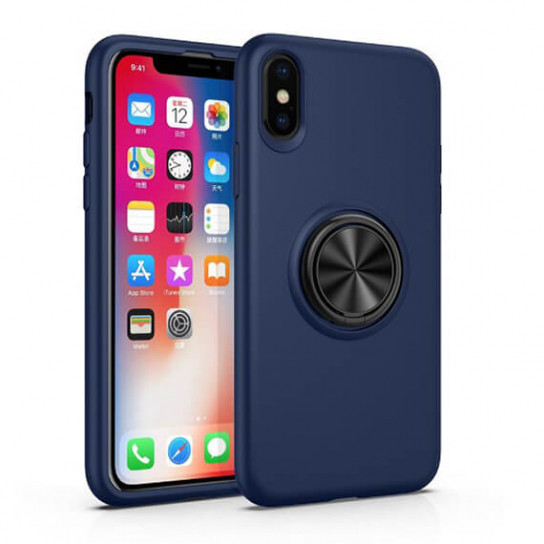 

TPU чохол Summer ColorRing під магнітний тримач для Apple iPhone XS (5.8") (Синій)