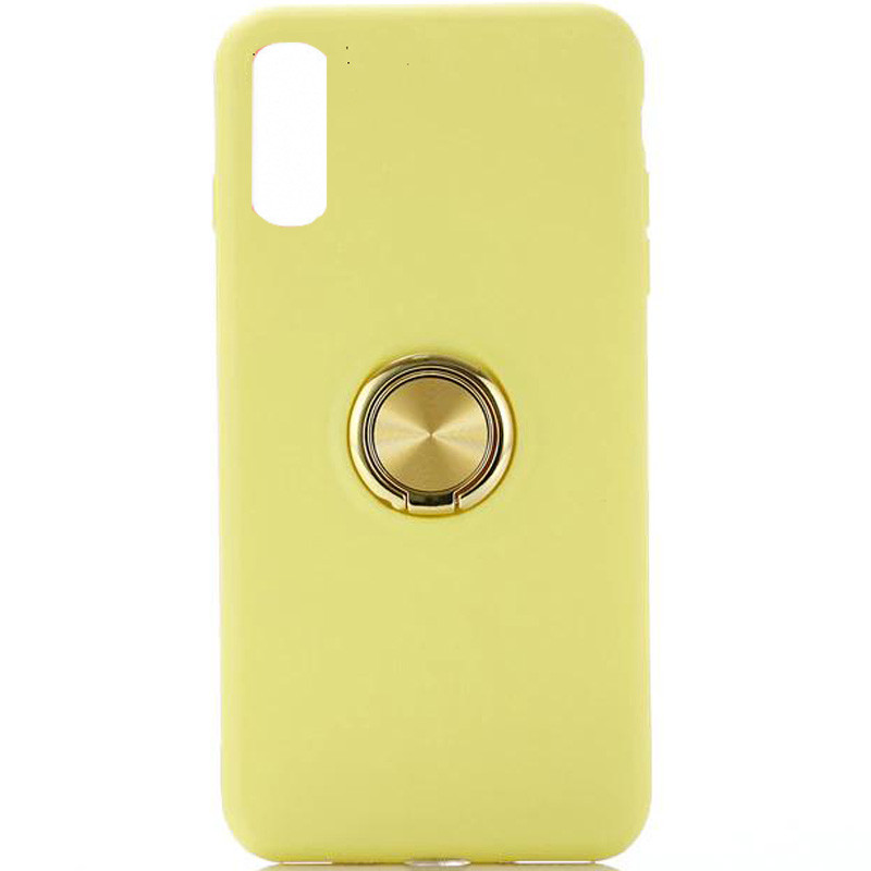 

TPU чехол Summer ColorRing под магнитный держатель для Apple iPhone X (5.8") Желтый (103570)