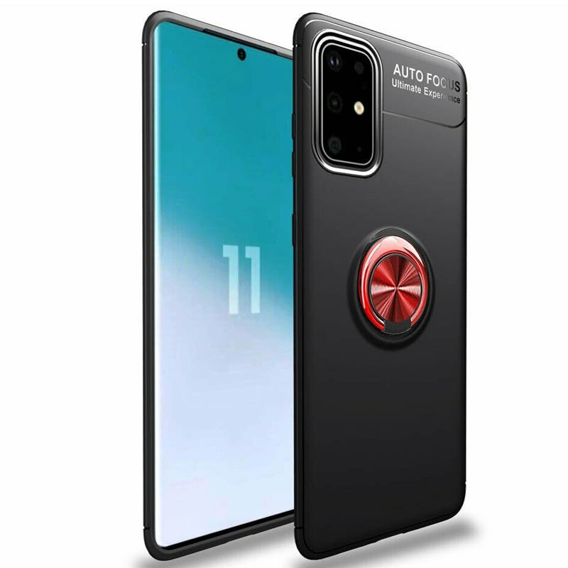 

TPU чохол Deen ColorRing під магнітний тримач для Samsung Galaxy S20 (Чорний / червоний)
