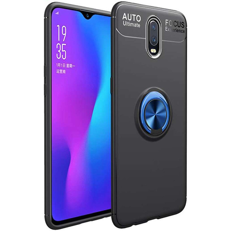 

TPU чехол Deen ColorRing под магнитный держатель (opp) для OnePlus 7 Черный / Синий (146385)