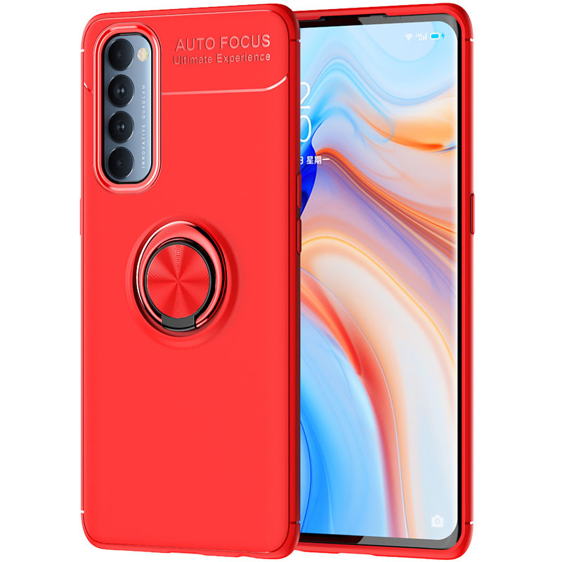 

TPU чехол Deen ColorRing под магнитный держатель (opp) для Oppo Reno 4 Pro Красный / Красный (143609)
