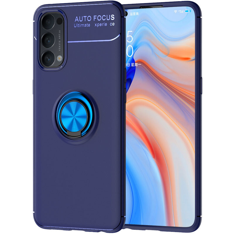 

TPU чохол Deen ColorRing під магнітний тримач (opp) для Oppo Reno 4 (Синій / синій)