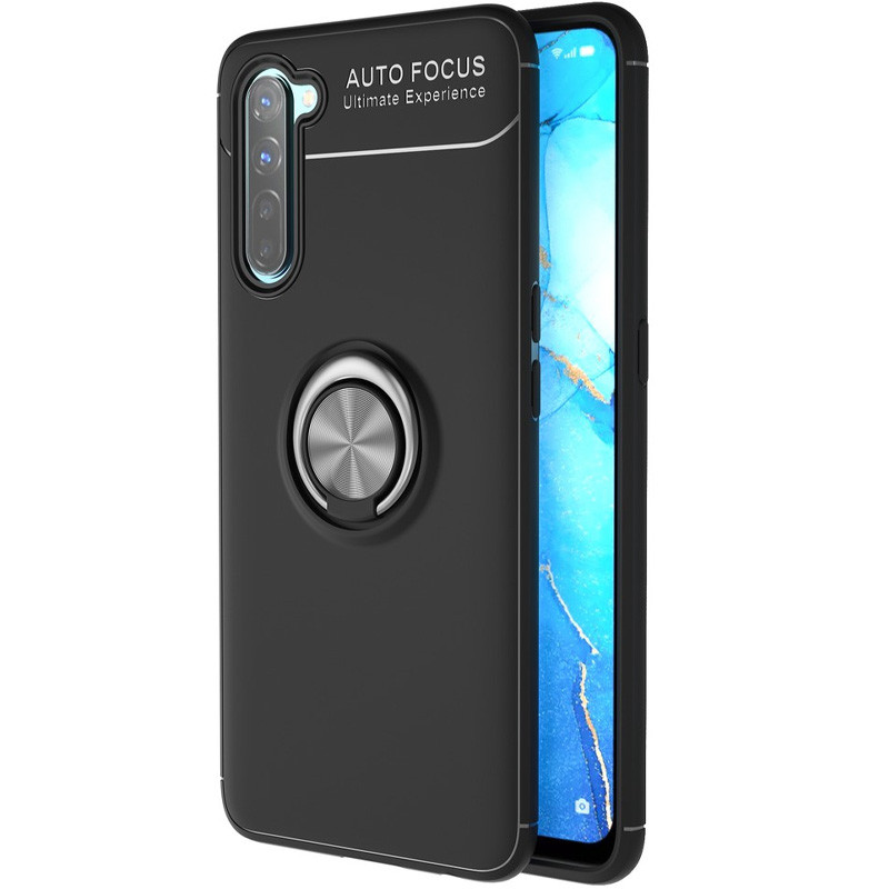 

TPU чехол Deen ColorRing под магнитный держатель (opp) для Realme 6 Pro Черный / Черный (129821)