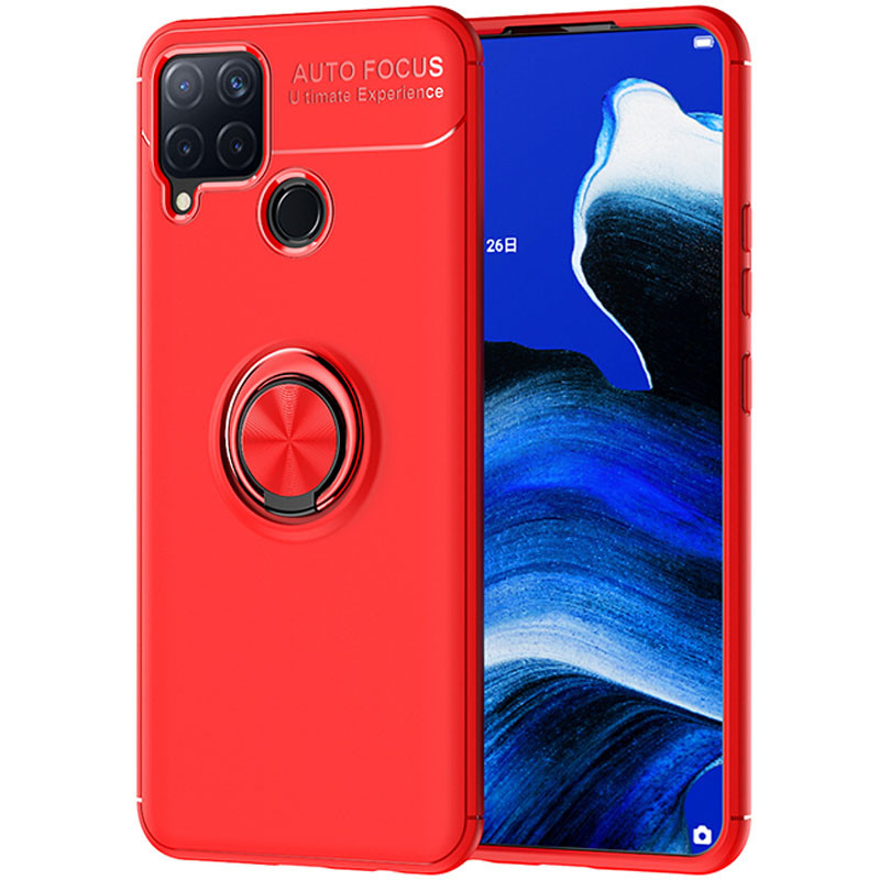 

TPU чехол Deen ColorRing под магнитный держатель (opp) для Realme C15 / C12 Красный / Красный (144636)