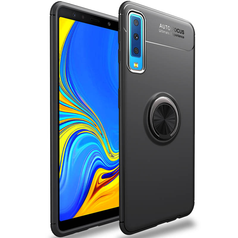 

TPU чохол Deen ColorRing під магнітний тримач (opp) для Samsung Galaxy A7 (2018) (A750) (Чорний / чорний)