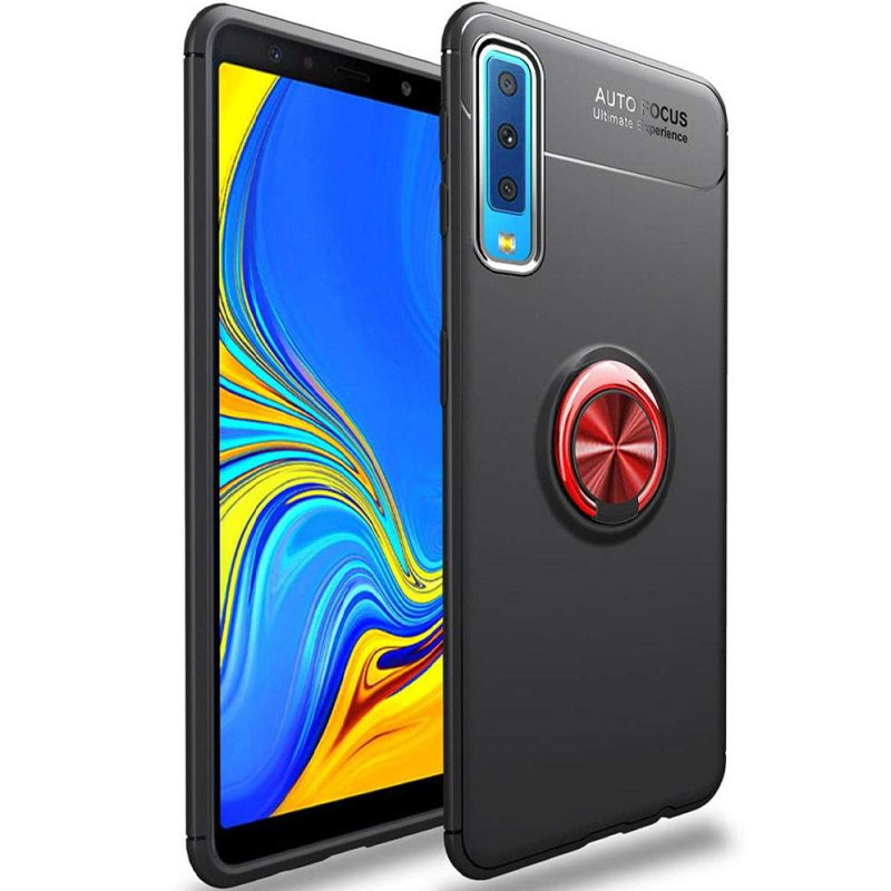 

TPU чехол Deen ColorRing под магнитный держатель (opp) для Samsung A750 Galaxy A7 (2018) Черный / Красный (135768)