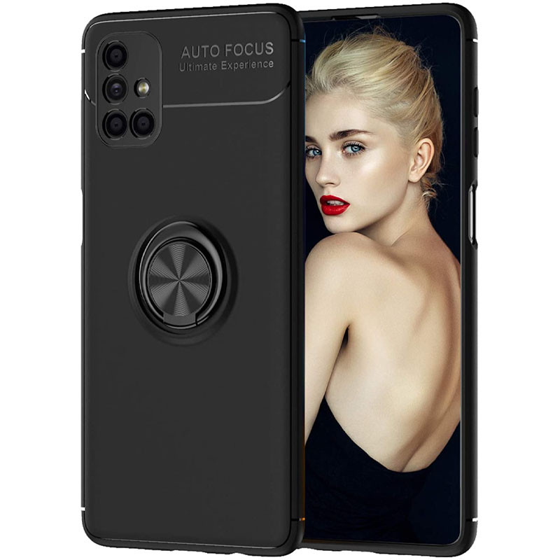 

TPU чехол Deen ColorRing под магнитный держатель (opp) для Samsung Galaxy M51 Черный / Черный (143620)