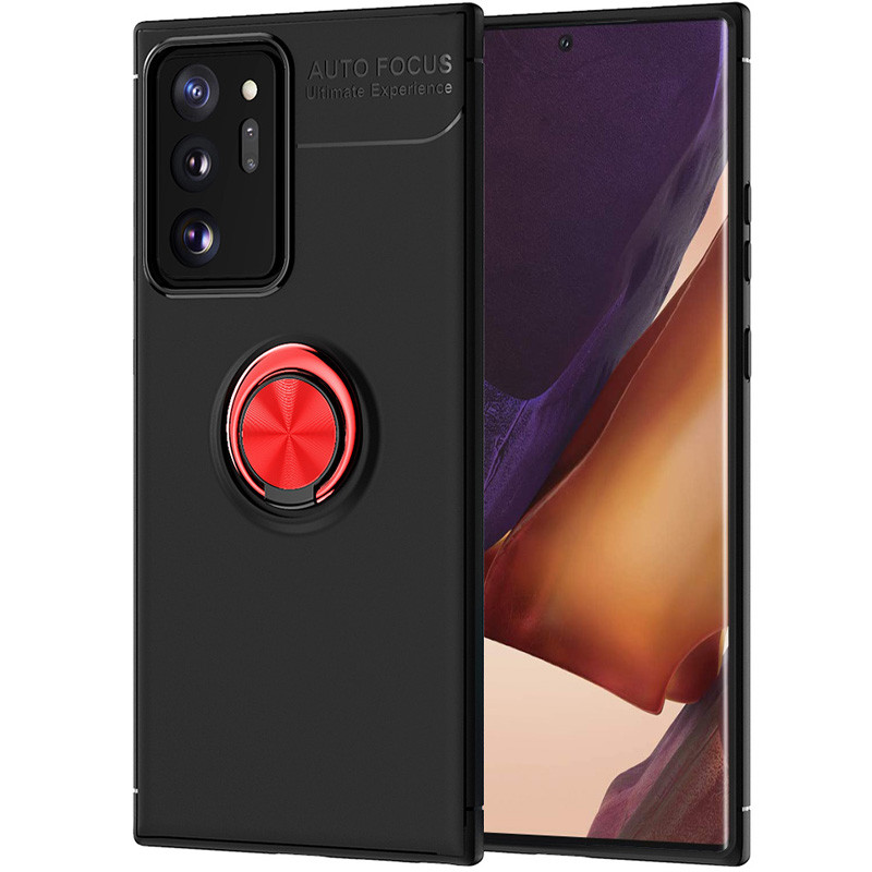 

TPU чохол Deen ColorRing під магнітний тримач (opp) для Samsung Galaxy Note 20 Ultra (Чорний / червоний)