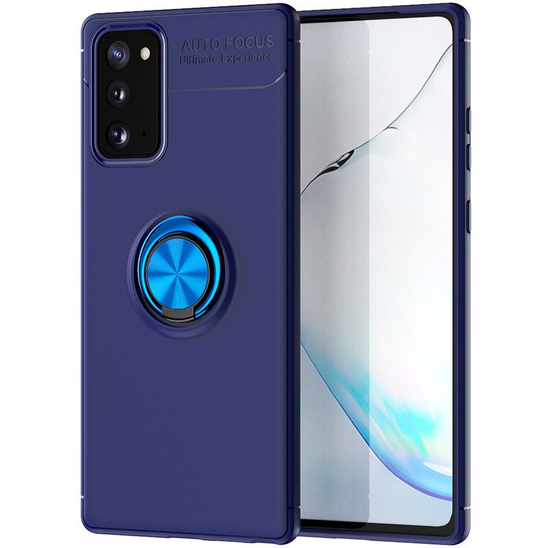 

TPU чохол Deen ColorRing під магнітний тримач (opp) для Samsung Galaxy Note 20 (Синій / синій)