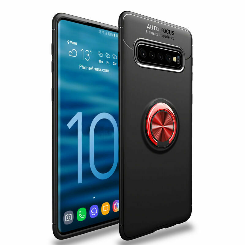 

TPU чехол Deen ColorRing под магнитный держатель (opp) для Samsung Galaxy S10 Черный / Красный (145799)