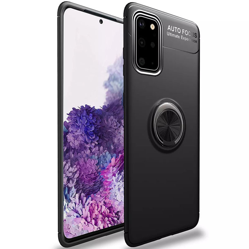 

TPU чехол Deen ColorRing под магнитный держатель (opp) для Samsung Galaxy S20+ Черный / Черный (146412)