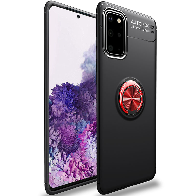 

TPU чехол Deen ColorRing под магнитный держатель (opp) для Samsung Galaxy S20+ Черный / Красный (146410)