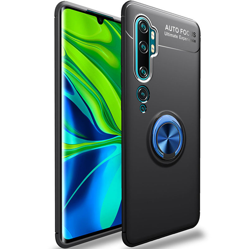 

TPU чехол Deen ColorRing под магнитный держатель (opp) для Xiaomi Mi Note 10 /Note 10 Pro/Mi CC9 Pro Черный / Синий (146418)