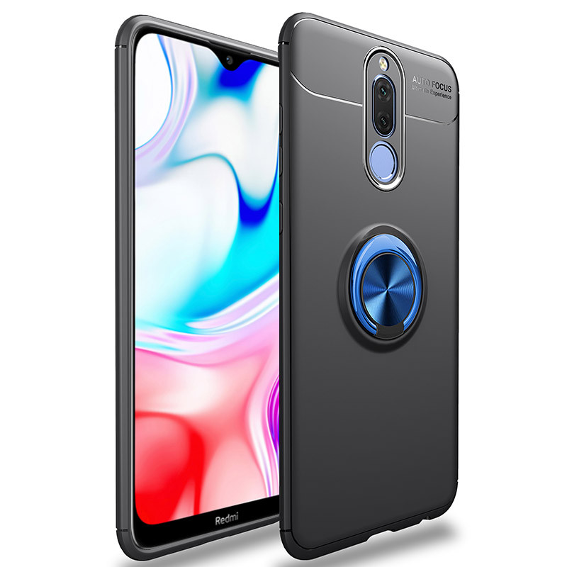 

TPU чехол Deen ColorRing под магнитный держатель (opp) для Xiaomi Redmi 8 Черный / Синий (127426)