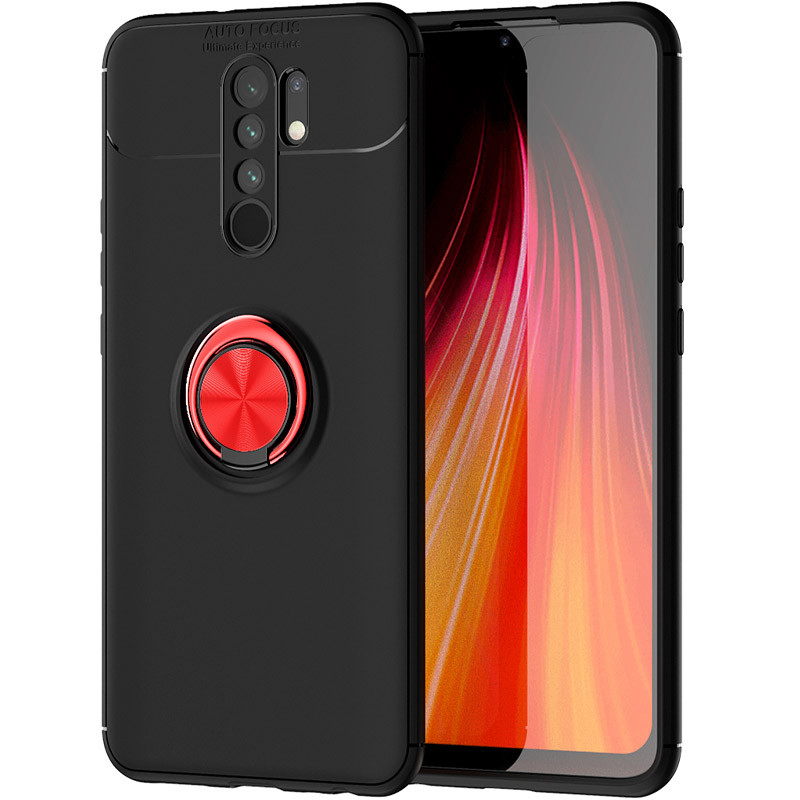 

TPU чехол Deen ColorRing под магнитный держатель (opp) для Xiaomi Redmi 9T Черный / Красный (140250)