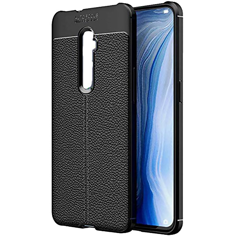 

TPU чехол фактурный (с имитацией кожи) для Oppo Reno 2z Черный (134308)