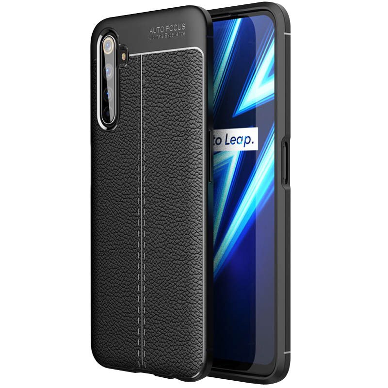 

TPU чехол фактурный (с имитацией кожи) для Realme 6 Pro Черный (129759)
