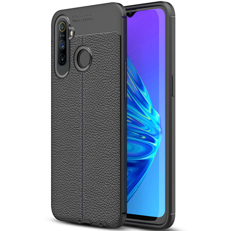 

TPU чехол фактурный (с имитацией кожи) для Realme C3 Черный (129765)