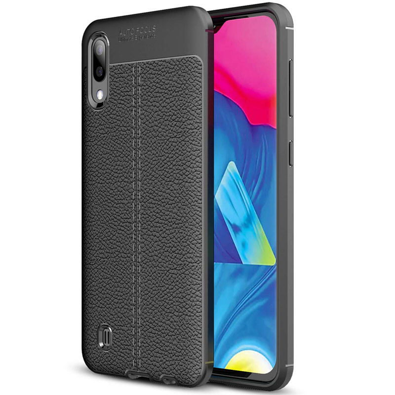 

TPU чехол фактурный (с имитацией кожи) для Samsung Galaxy A01 Черный (129744)