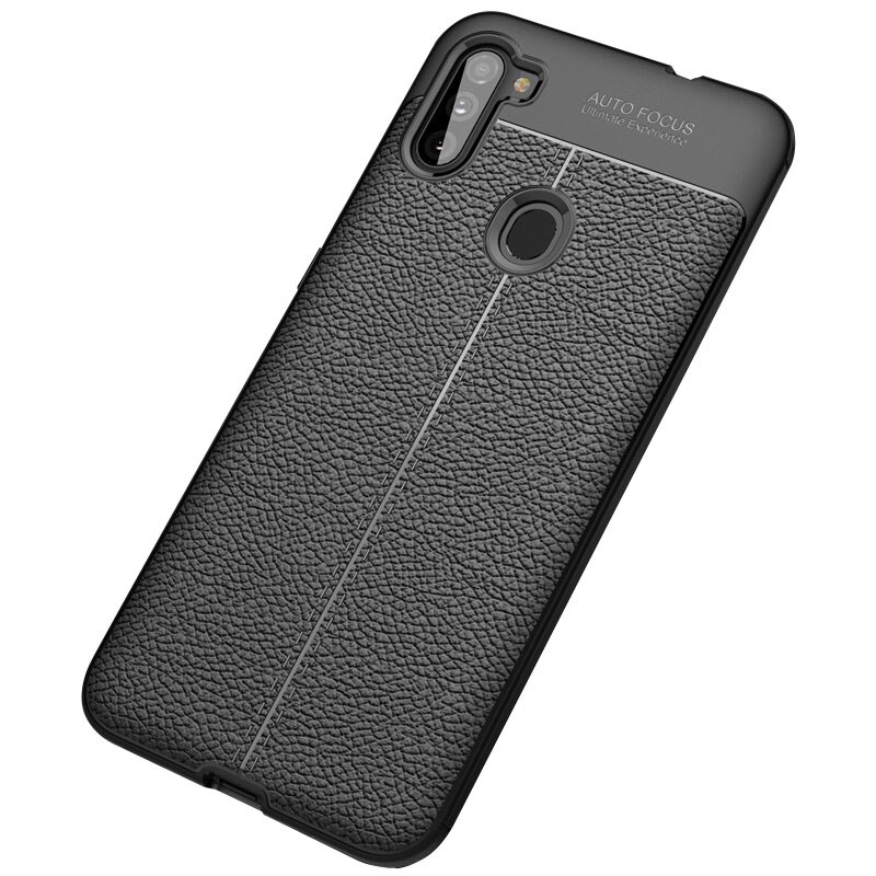 

TPU чехол фактурный (с имитацией кожи) для Samsung Galaxy A11 / M11 Черный (129747)