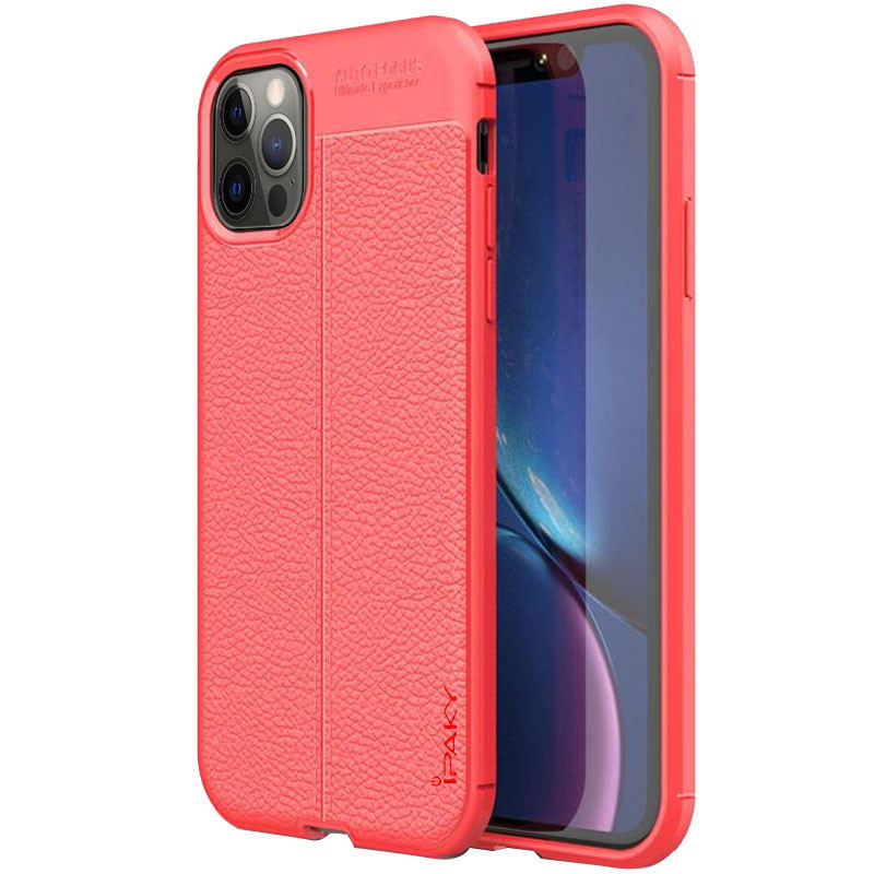 

TPU чехол iPaky Litchi Series для Apple iPhone 12 Pro Max (6.7") Красный (145028)