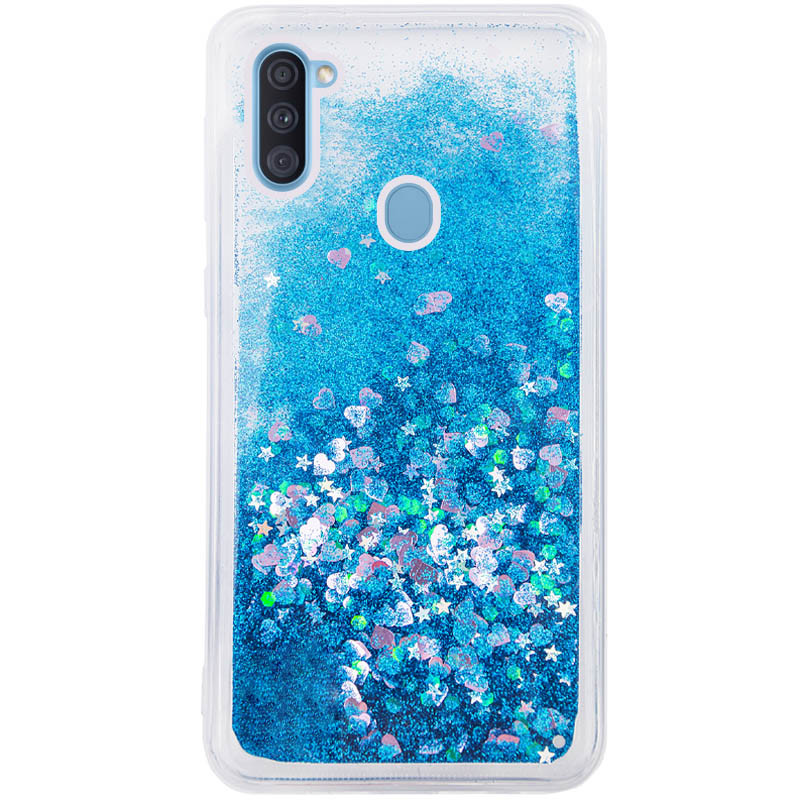

TPU чехол Liquid hearts для Samsung Galaxy A11 / M11 Голубой (133799)