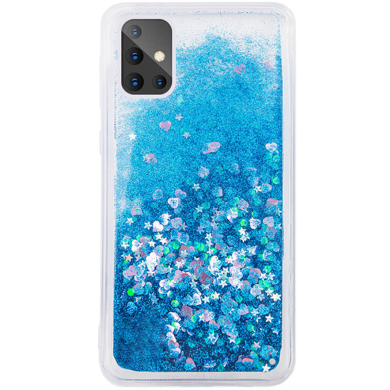 

TPU чохол Liquid hearts для Samsung Galaxy A51 (Блакитний)