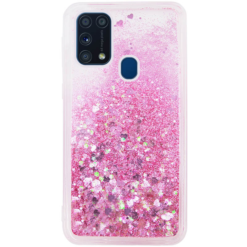 

TPU чехол Liquid hearts для Samsung Galaxy M31 Розовый (133805)