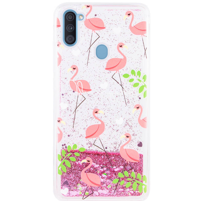

TPU чехол с переливающимися блестками для Samsung Galaxy A11 / M11 Фламинго (133733)