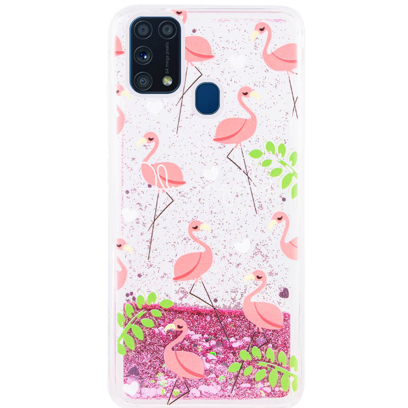 

TPU чехол с переливающимися блестками для Samsung Galaxy M31 Фламинго (133741)