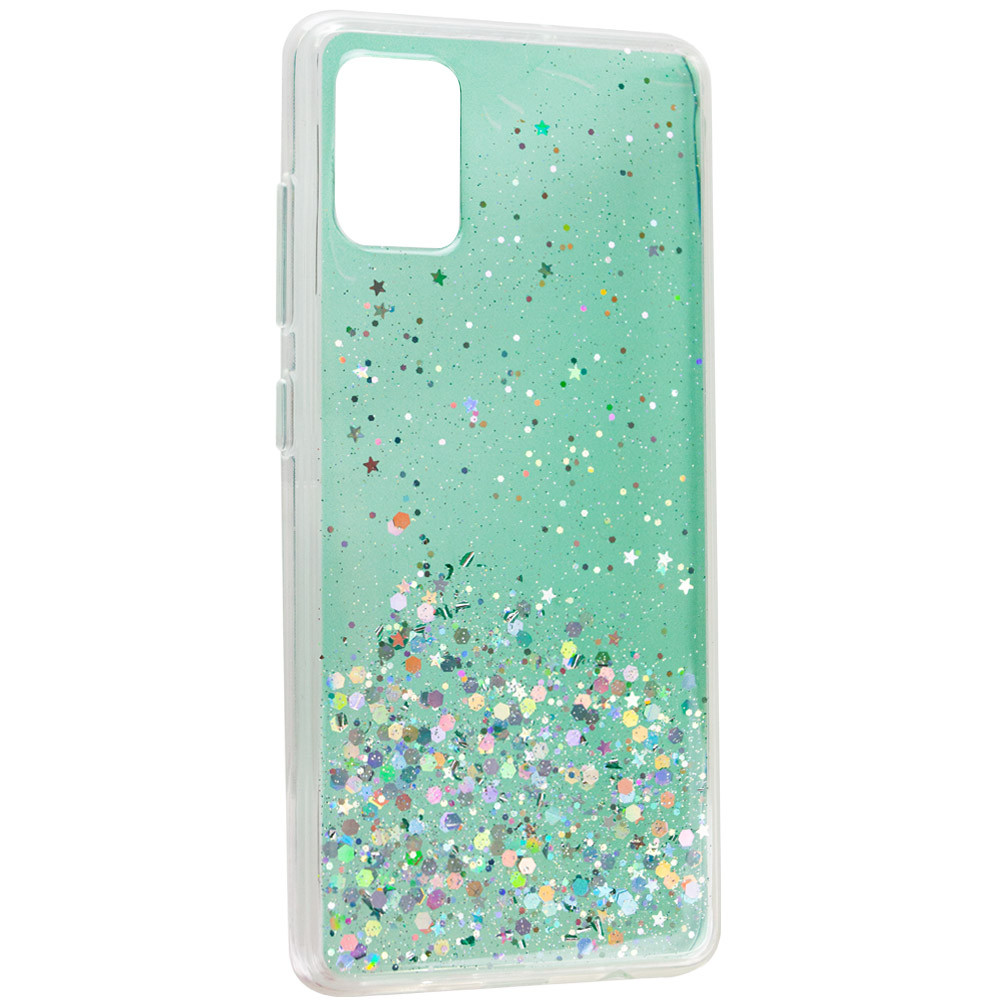 

TPU чехол Star Glitter для Samsung Galaxy A51 Прозрачный / Мятный (138516)