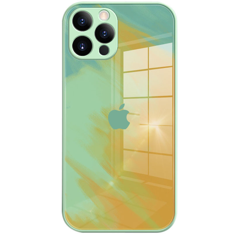 

TPU+Glass чехол Aquarelle Full Camera для Apple iPhone 12 Pro (6.1") Мятный (166459)