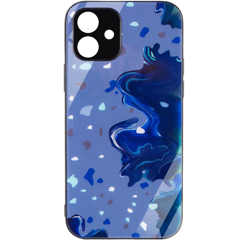 

TPU+Glass чехол Diversity для Apple iPhone 11 (6.1") Stains blue (204560)