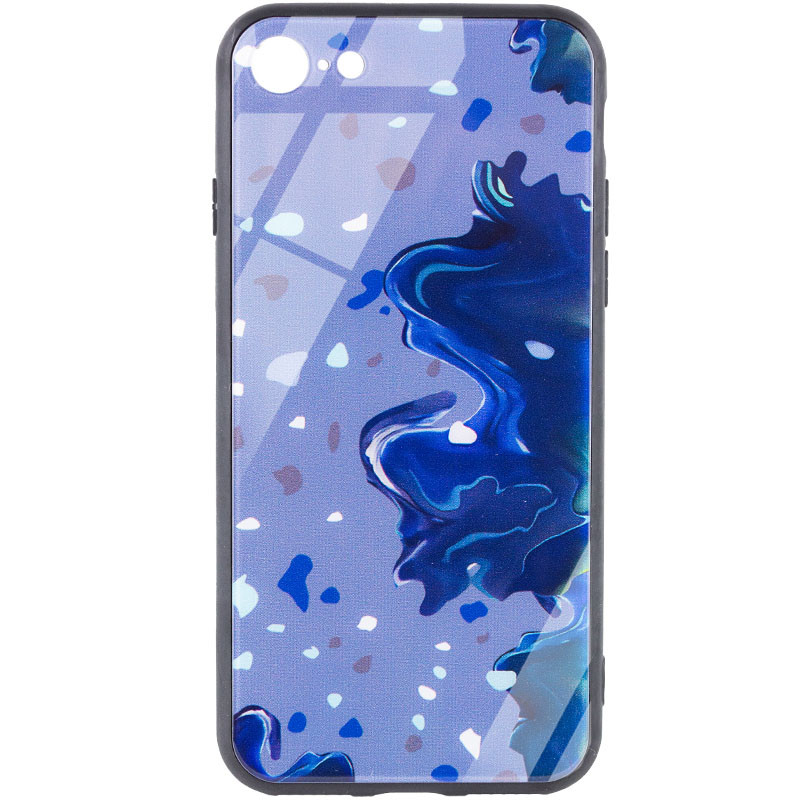 

TPU+Glass чехол Diversity для Apple iPhone 7 / 8 / SE (2020) (4.7") Stains blue (204630)