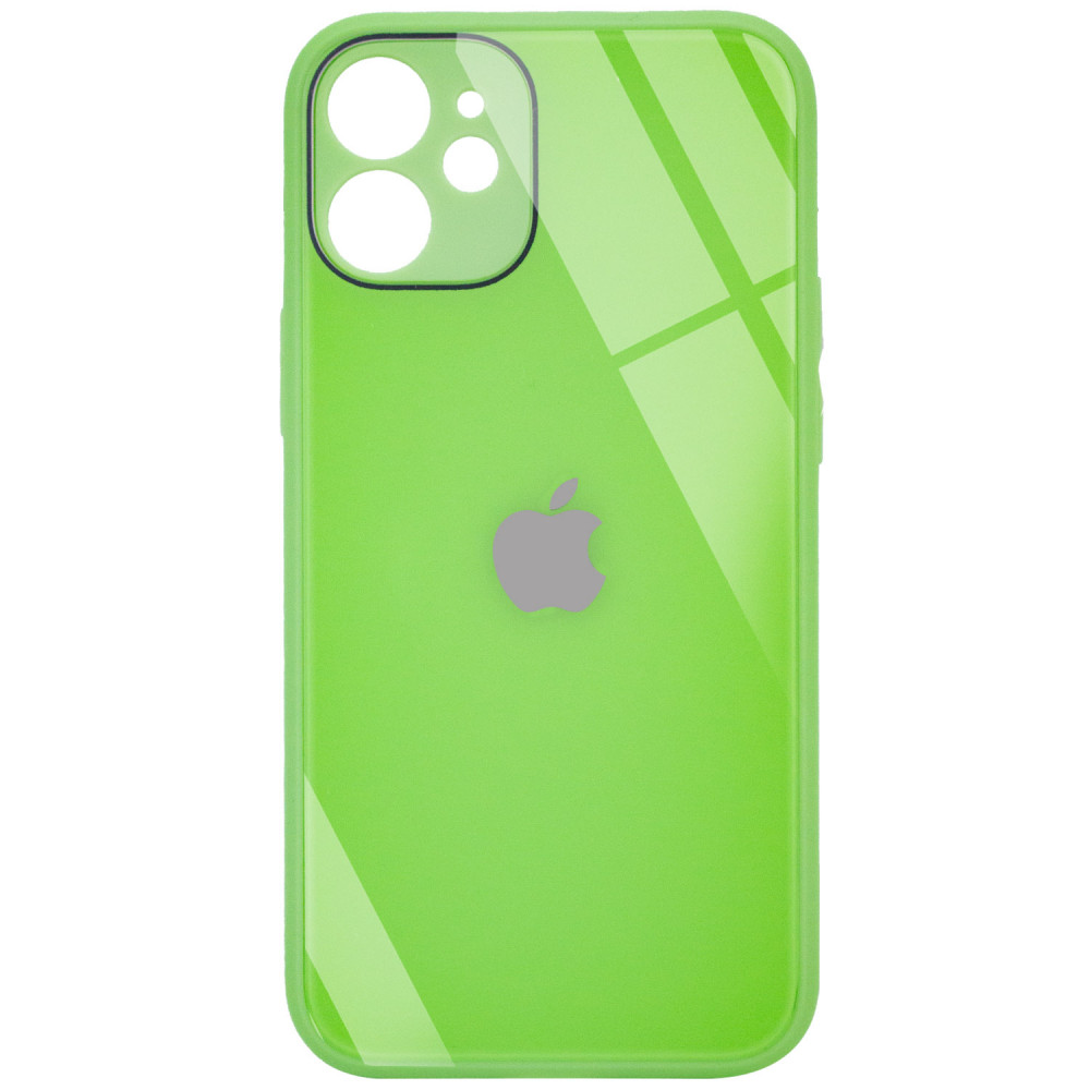 

TPU+Glass чохол GLOSSY Logo Full camera (opp) для Apple iPhone 12 mini (Салатовий)