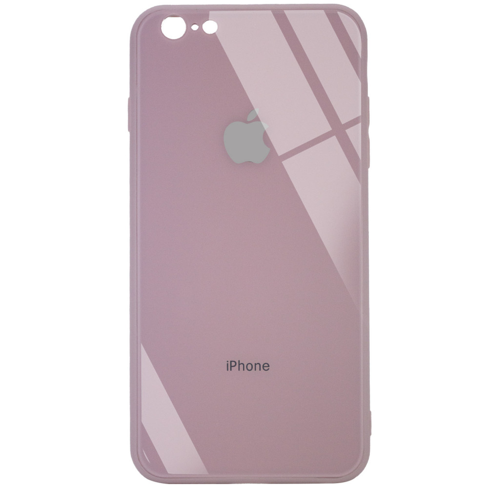 

TPU+Glass чехол GLOSSY Logo Full camera (opp) для Apple iPhone 6/6s plus (5.5") Розовый / Pink Sand (160910)