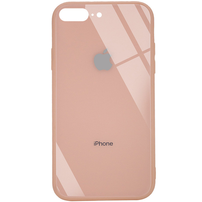 

TPU+Glass чехол GLOSSY Logo (opp) для Apple iPhone 8 plus (5.5'') Персиковый (158531)