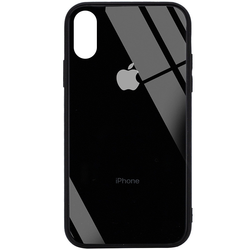 

TPU+Glass чехол GLOSSY Logo (opp) для Apple iPhone X (5.8") Черный (158546)