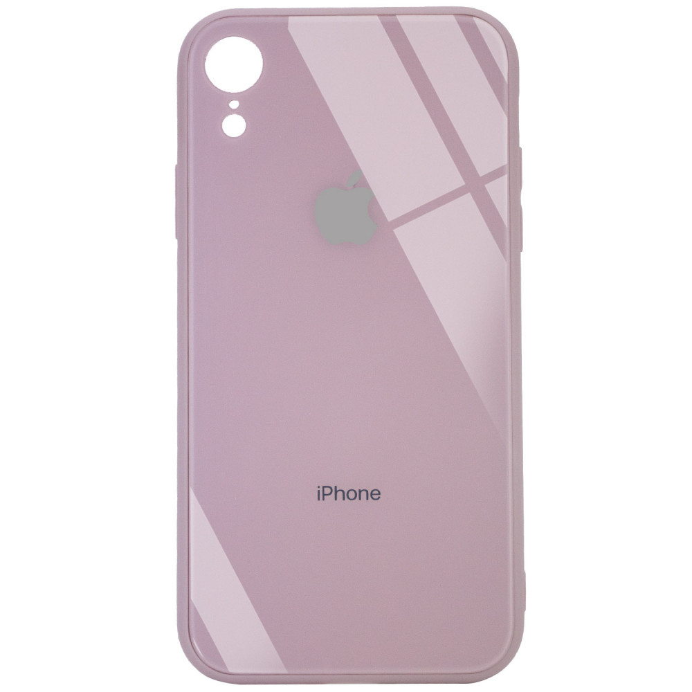 

TPU+Glass чехол GLOSSY Logo Full camera (opp) для Apple iPhone XR (6.1") Розовый / Pink Sand (159309)