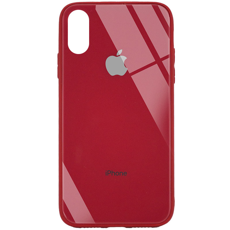 

TPU+Glass чехол GLOSSY Logo (opp) для Apple iPhone X (5.8") Красный (159313)