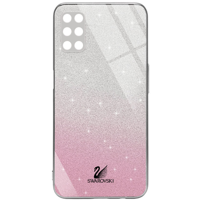 

TPU+Glass чехол Swarovski Full Camera для Oppo A92 Розовый (181318)