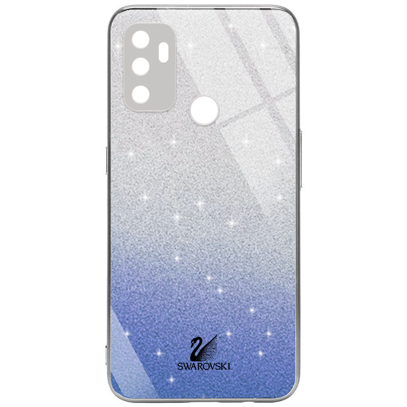 

TPU+Glass чохол Swarovski Full Camera для Oppo A32 (Синій)