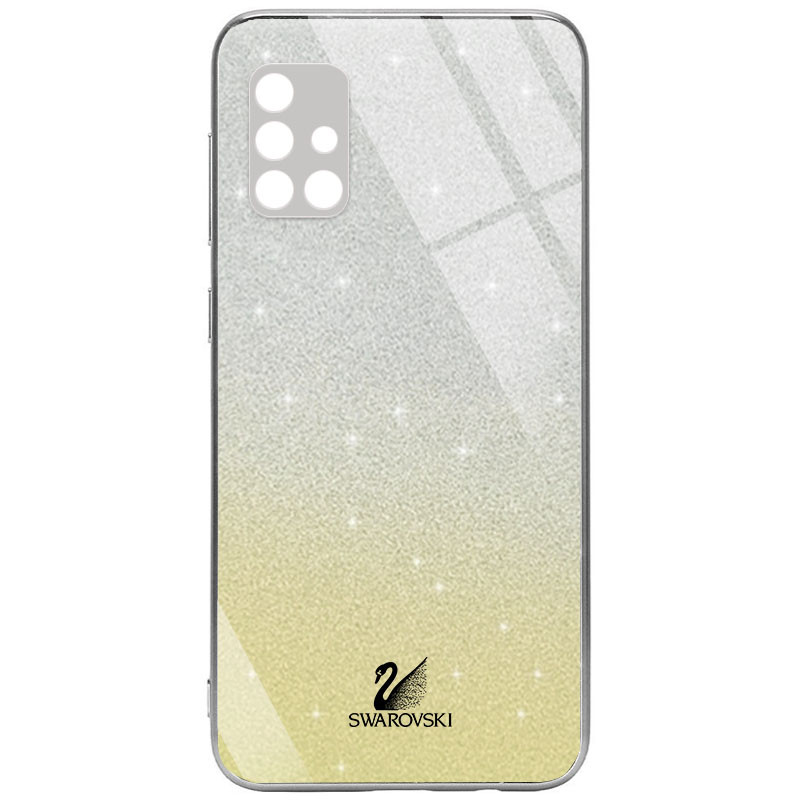 

TPU+Glass чехол Swarovski Full Camera для Samsung Galaxy A51 Золотой (181379)
