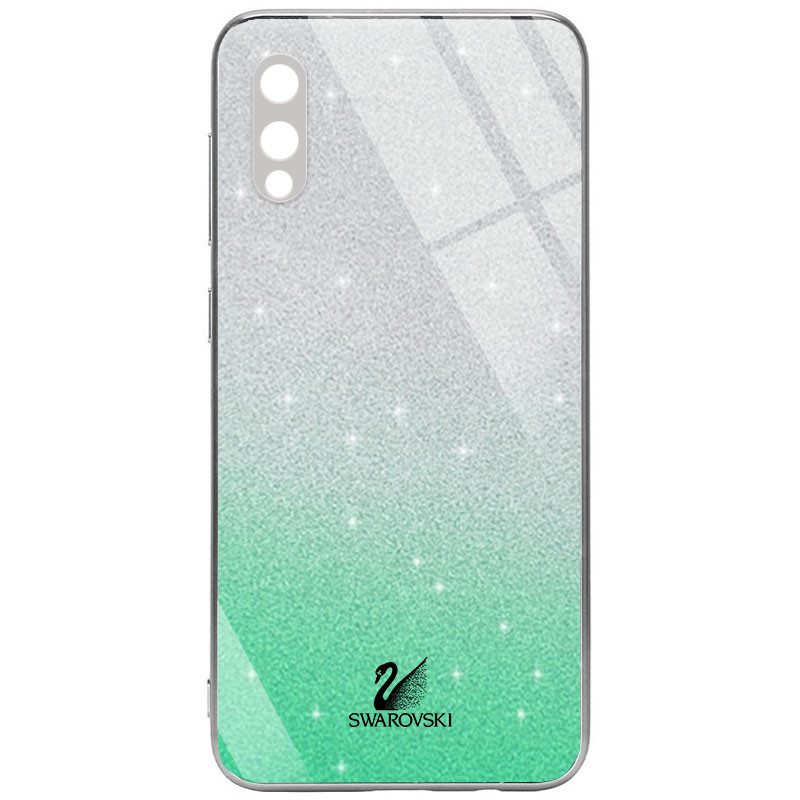 

TPU+Glass чехол Swarovski Full Camera для Samsung Galaxy A02 Бирюзовый (181341)