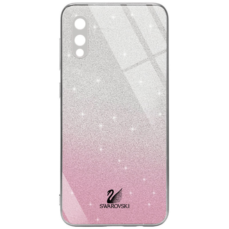 

TPU+Glass чехол Swarovski Full Camera для Samsung Galaxy A02 Розовый (181345)
