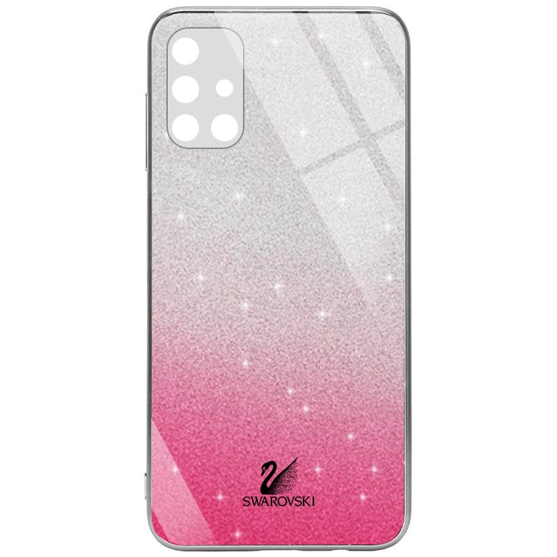 

TPU+Glass чехол Swarovski Full Camera для Samsung Galaxy M51 Малиновый (154732)