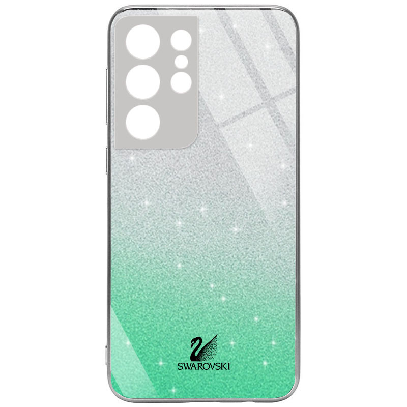 

TPU+Glass чехол Swarovski Full Camera для Samsung Galaxy S21 Ultra Бирюзовый (181413)